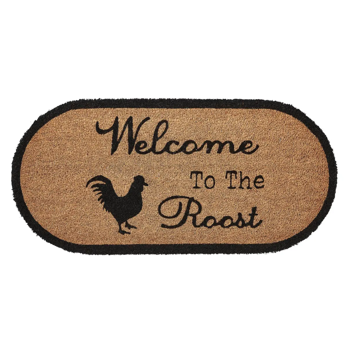 Down Home Welcome To The Roost Coir Rug Oval 17X36 1