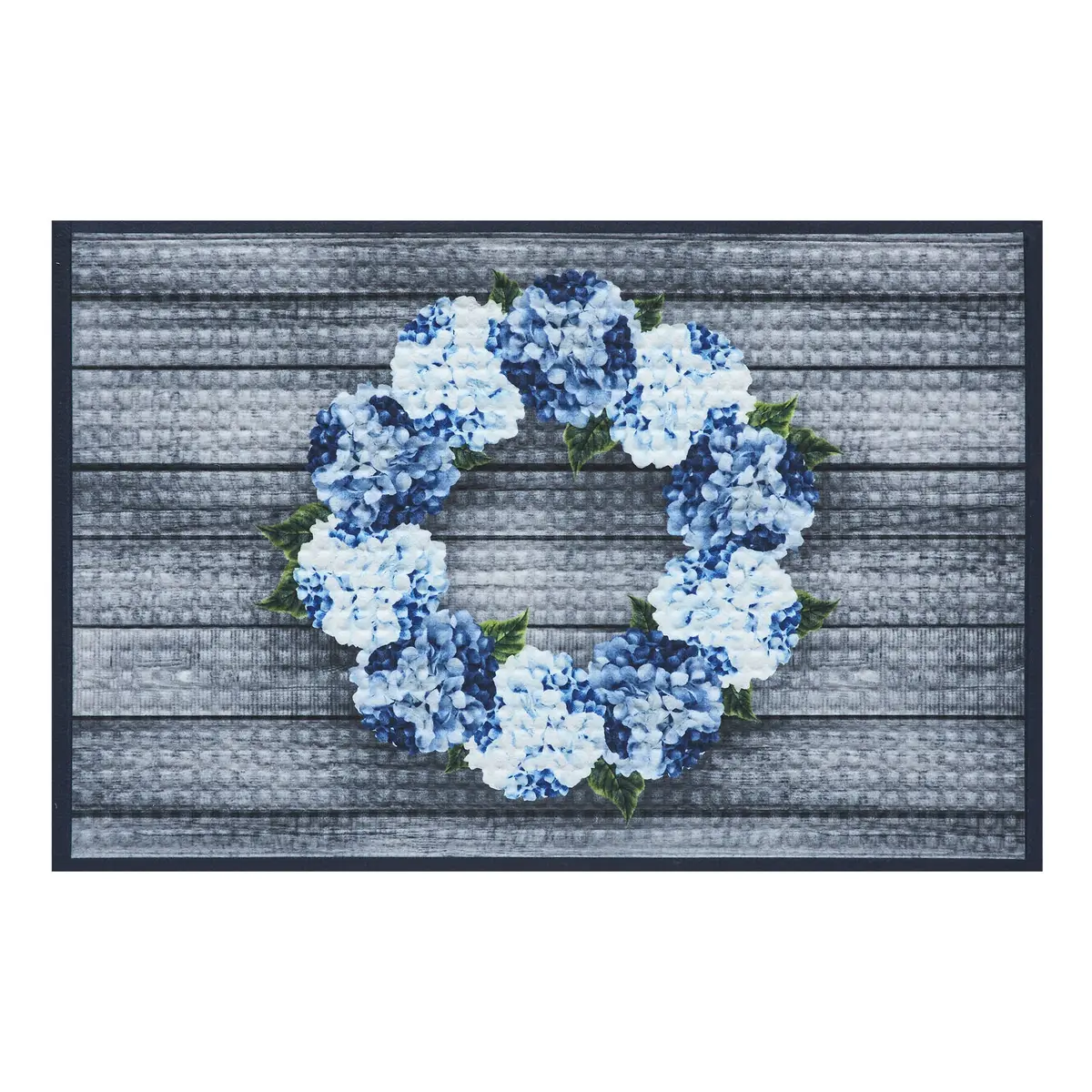 Finders Keepers Hydrangea Wreath Nylon Rug Rect 16X24 1