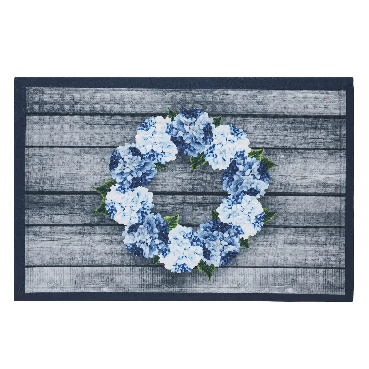 Finders Keepers Hydrangea Wreath Nylon Rug Rect 24X36 1
