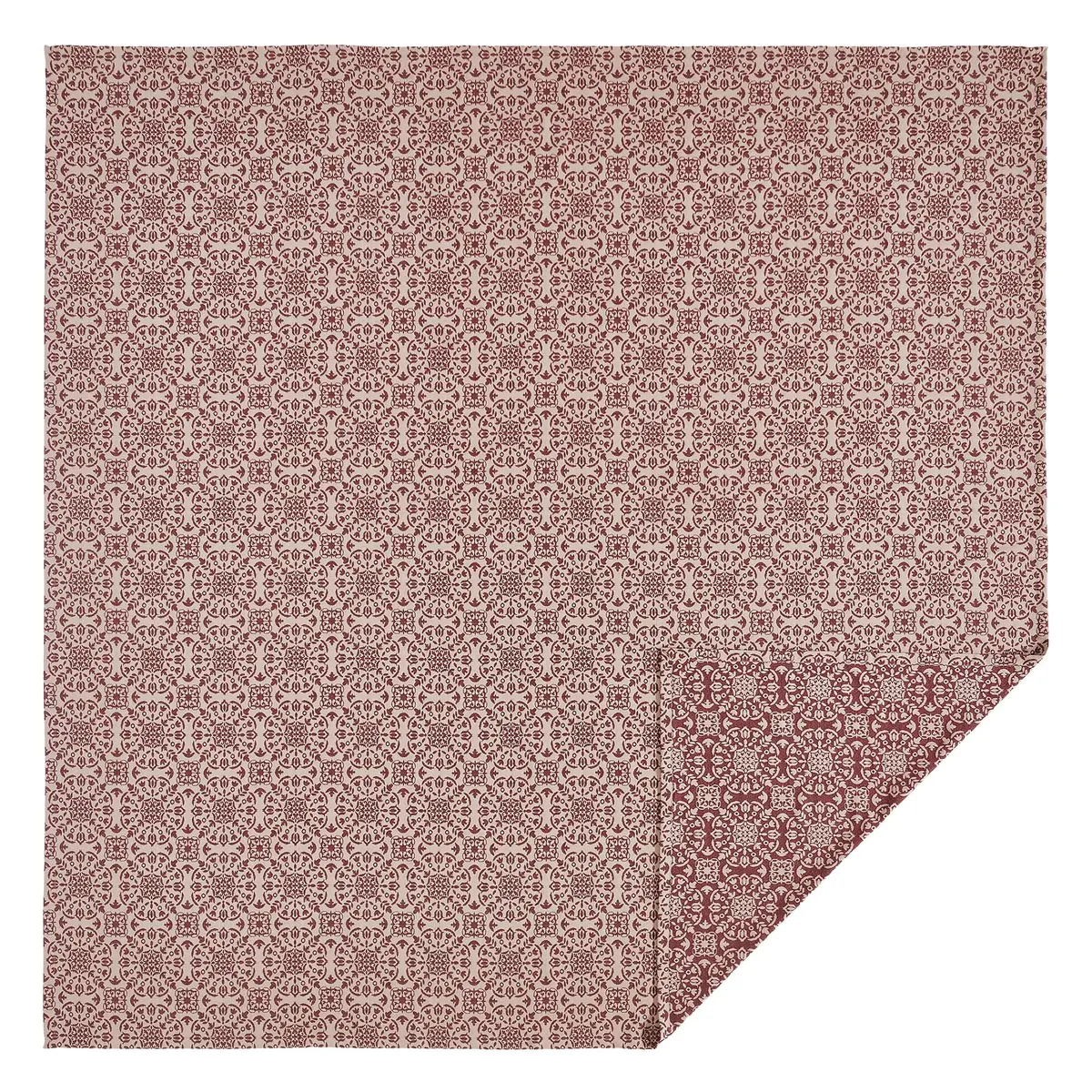 Custom House Burgundy Tan Jacquard Queen Coverlet 94Wx94l 1