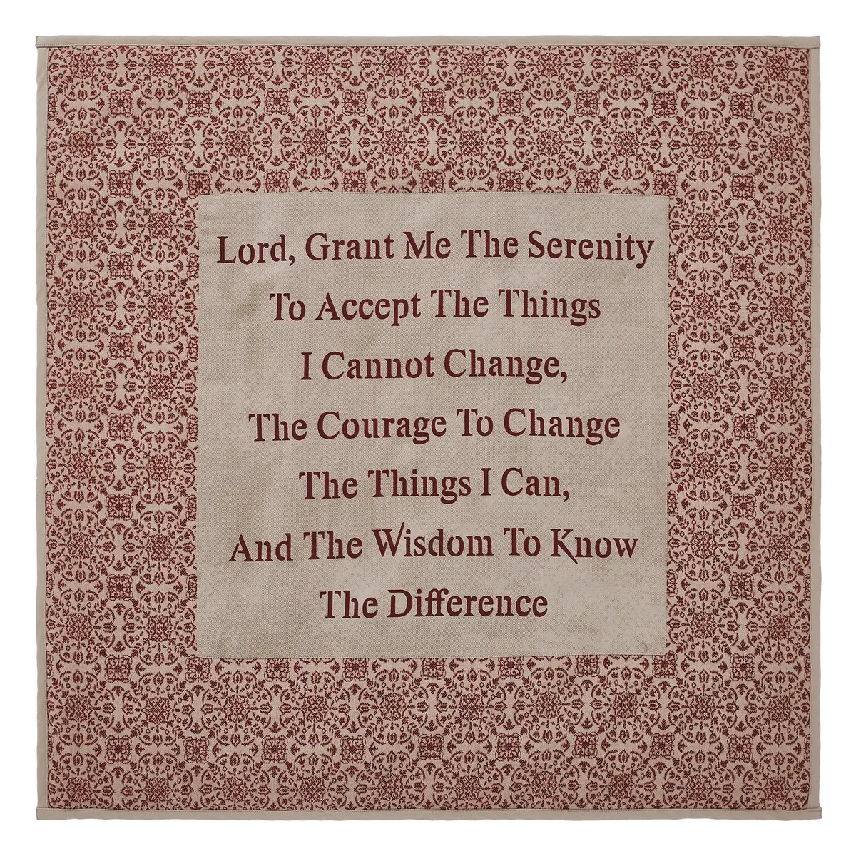 Custom House Burgundy Tan Jacquard Quilted Lap Throw 34Wx34l 2