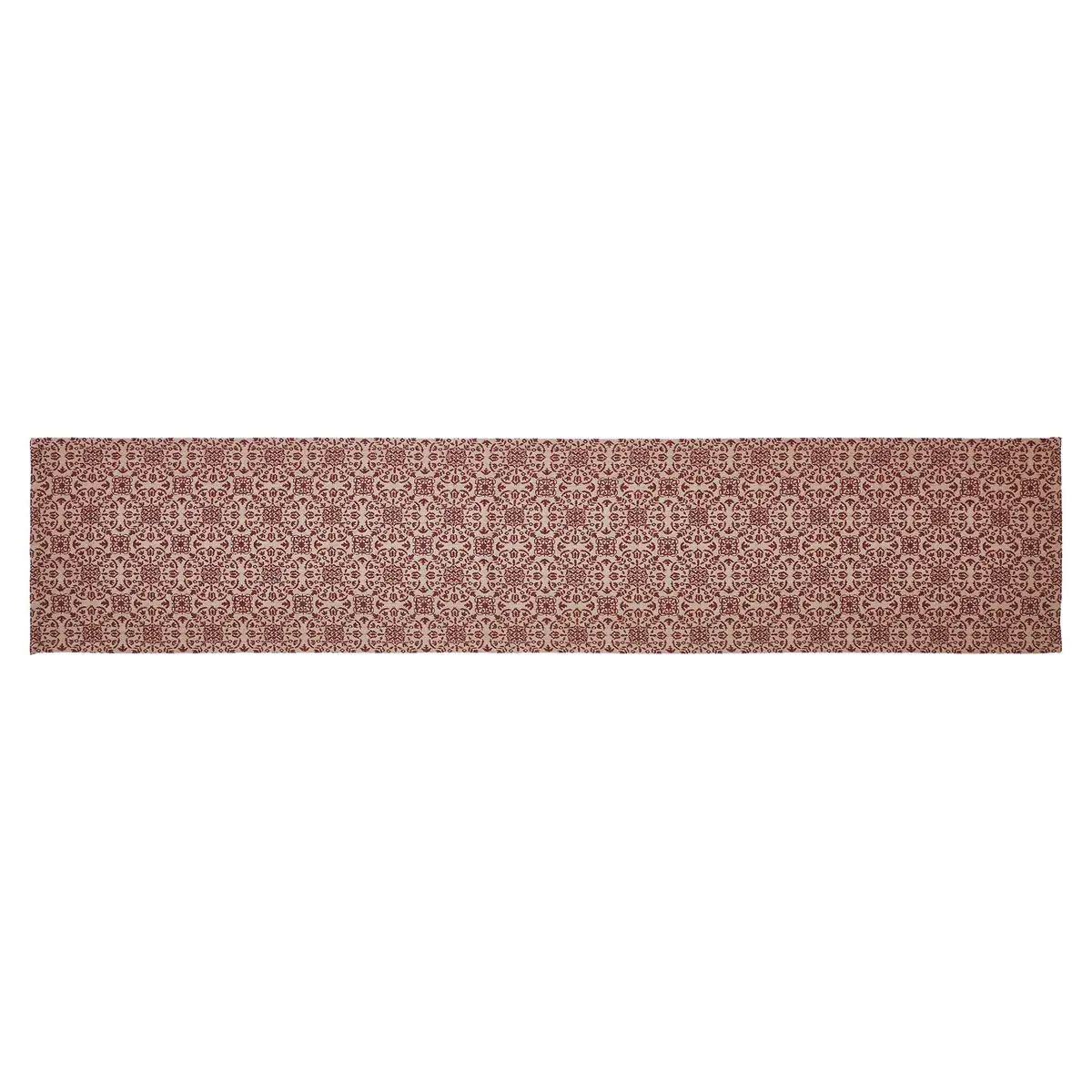 Custom House Burgundy Tan Jacquard Runner 12X60 1