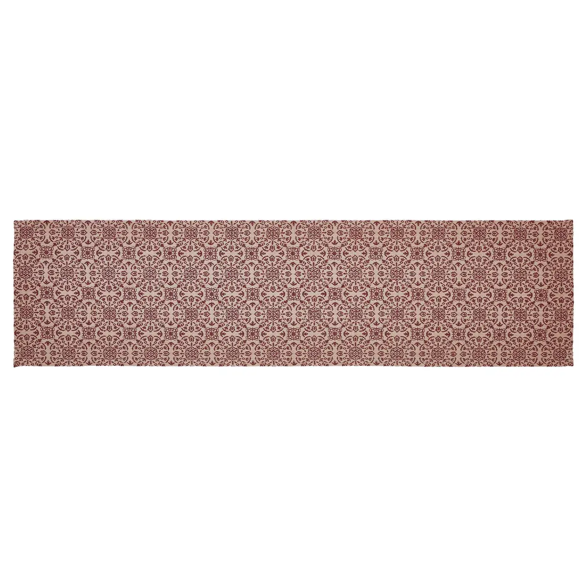Custom House Burgundy Tan Jacquard Runner 12X48 1