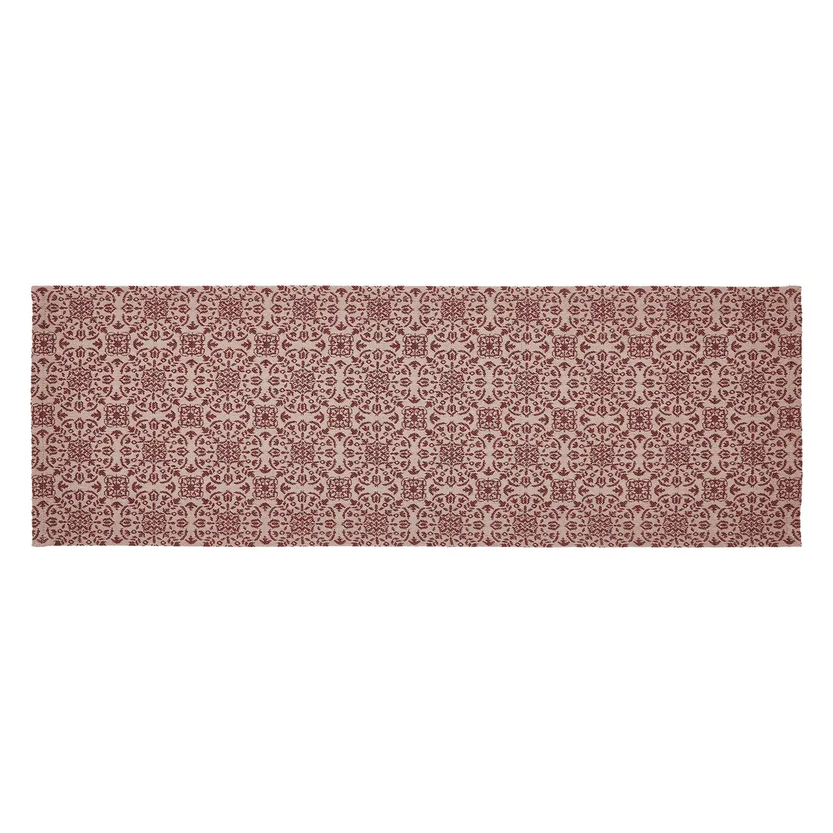 Custom House Burgundy Tan Jacquard Runner 12X36 1