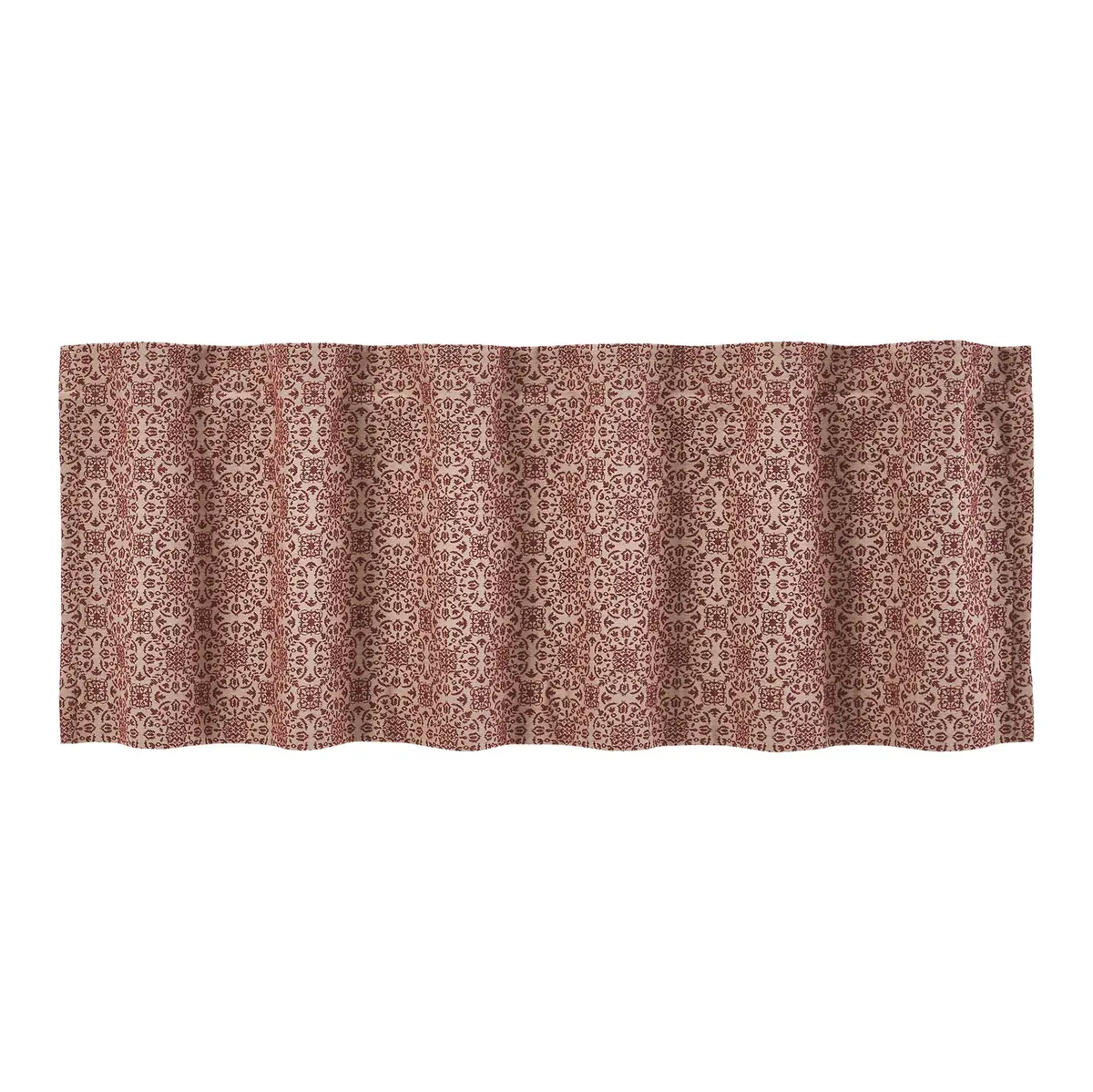 Custom House Burgundy Tan Jacquard Valance 18X60 1