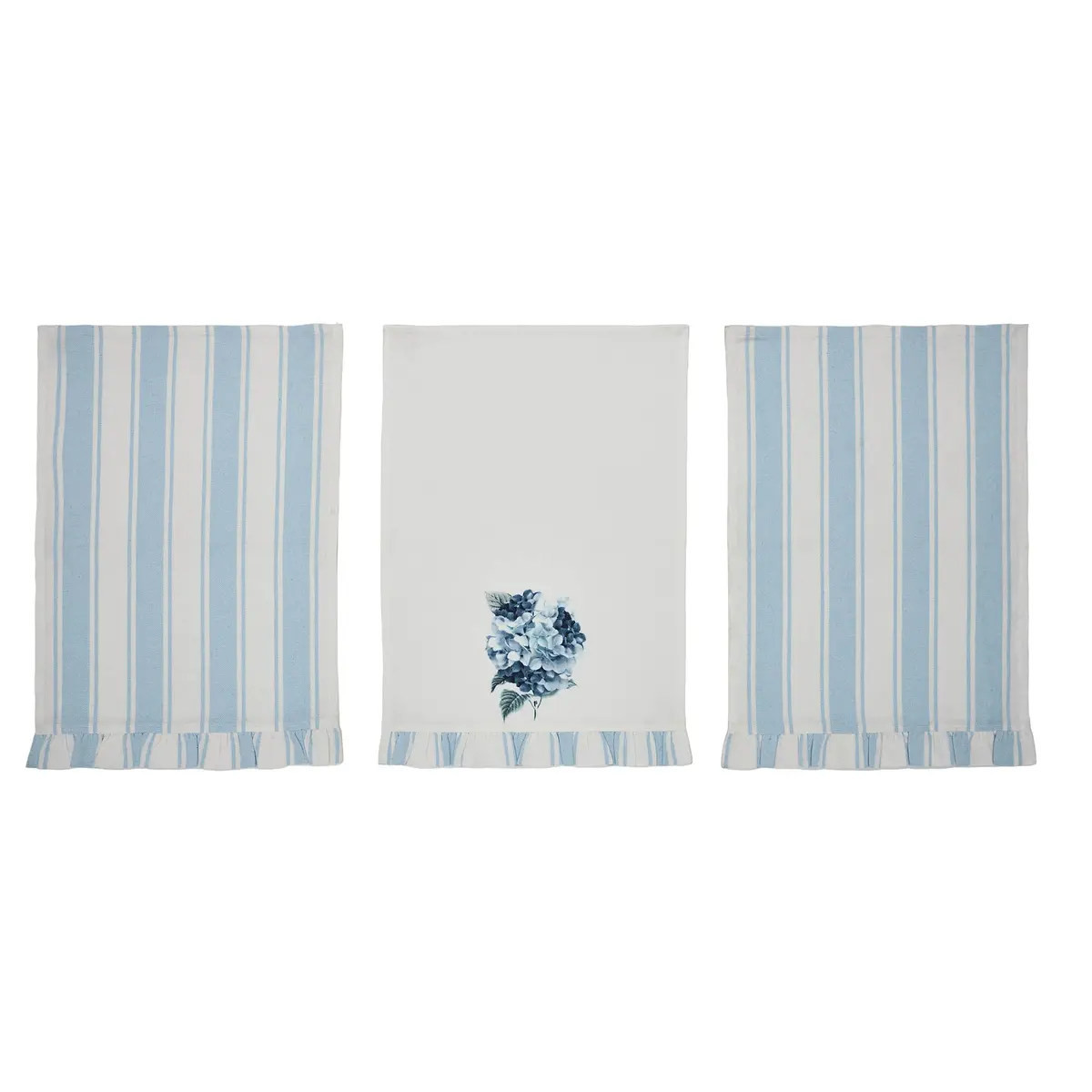 Finders Keepers Hydrangea Ruffled Tea Towel Set Of 3 19X28 1