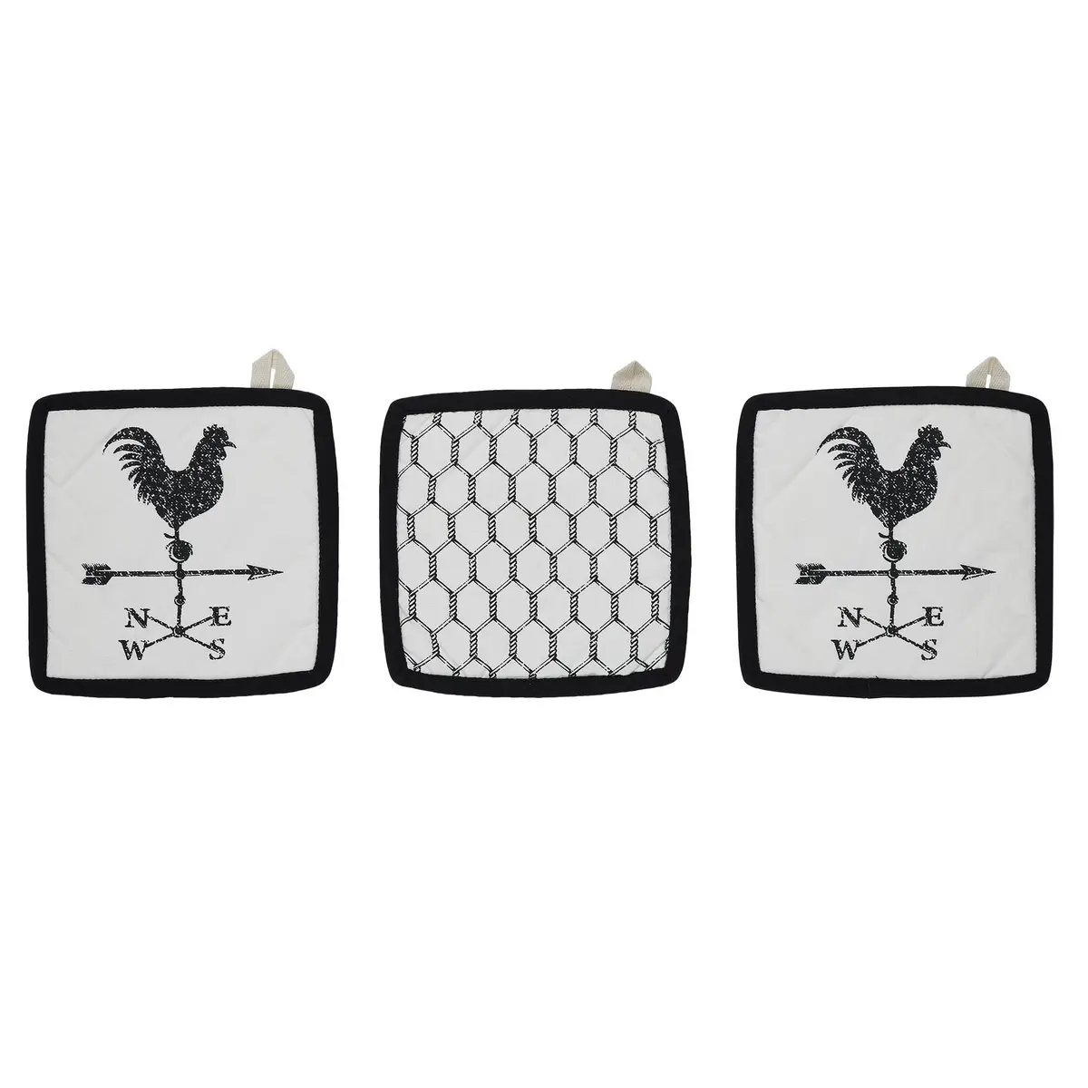 Down Home Pot Holder Set Of 3 8X8 1