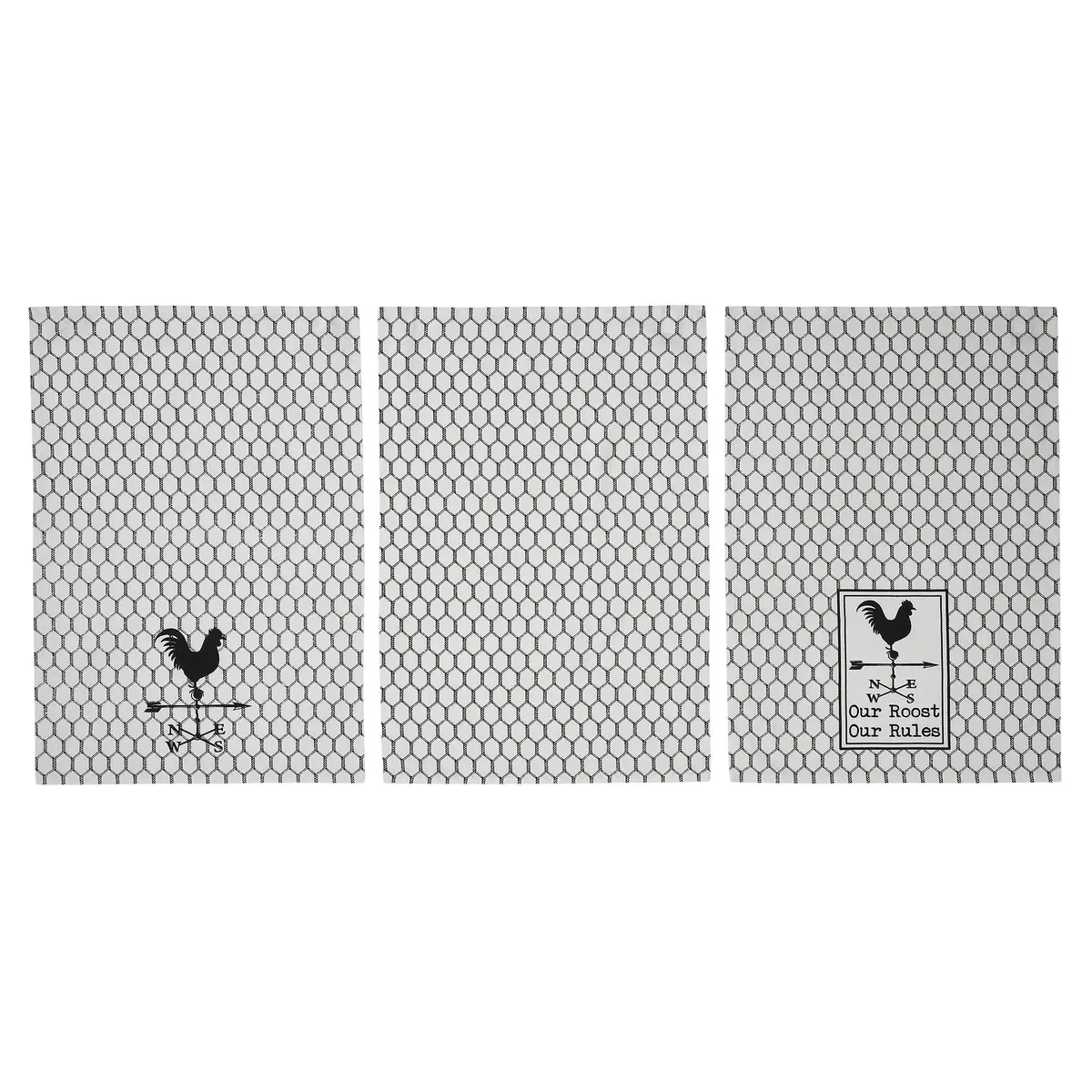 Down Home Our Roost Tea Towel Set Of 3 19X28 1