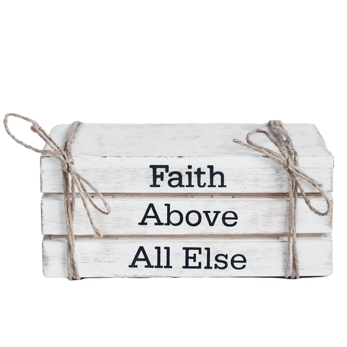 Faith Above All Else Faux Book Stack 2.5X6x4 1