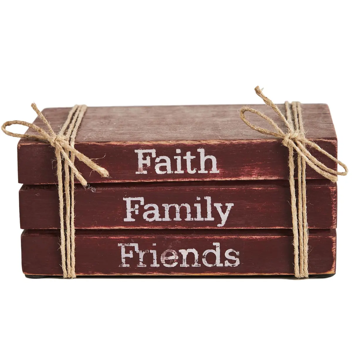 Faith Family Friends Faux Book Stack 2.5X6x4 1