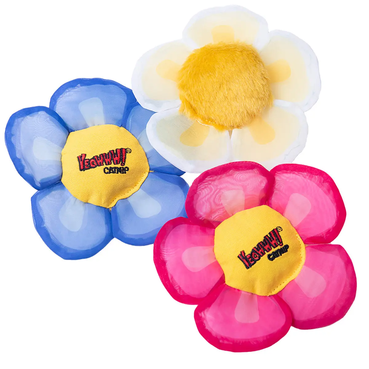 Yeowww! Cat Catnip Daisy Flower Tops Pink 1