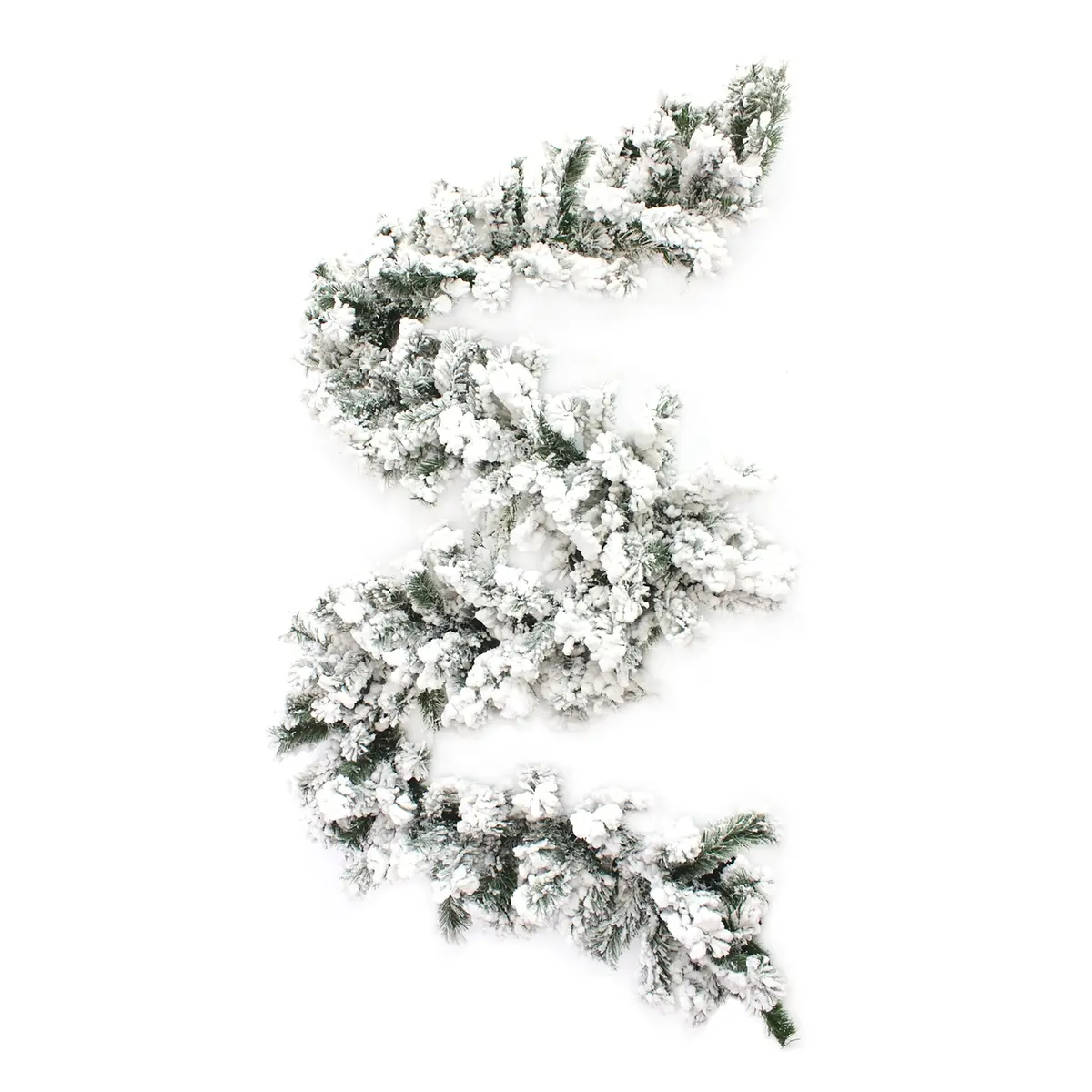 Perfect Holiday 9' Heavy Snow Flocked Alpine Garland 1