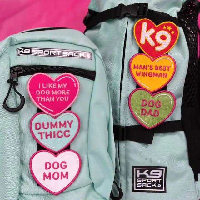 K9 Sport Sack Conversation Heart Hook & Loop Patch Pack Of 6 1