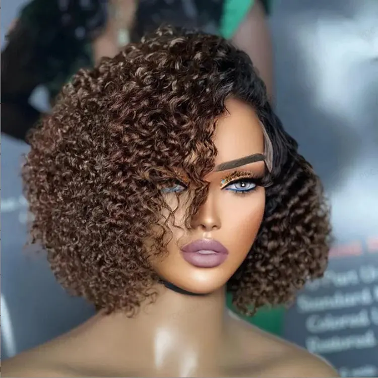 Short Cut Curly Minimalist Hd Lace Glueless Side Part Wig 1
