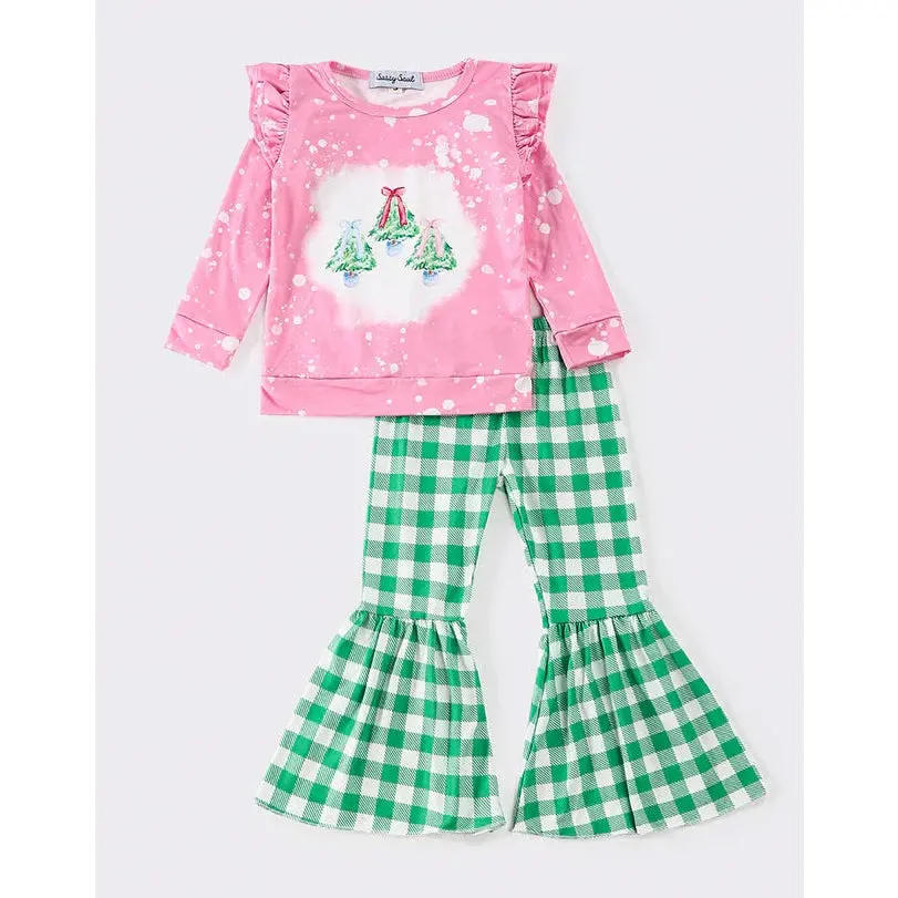 Sassy Soul Pink Christmas Tree Girl Bell Pants Set My407069 1