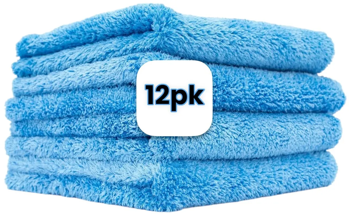 Soft Edgeless Ultra-Plush Microfiber Cloth 16"X24" - Blue 12Pk 1