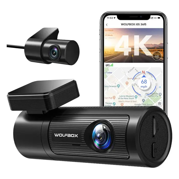 Wolfbox I05 Dash Cam Front And Rear 4K Dash Cam 1